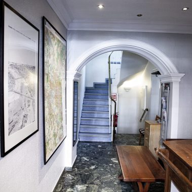 Die Rezeption des Rheinblick Hotels.